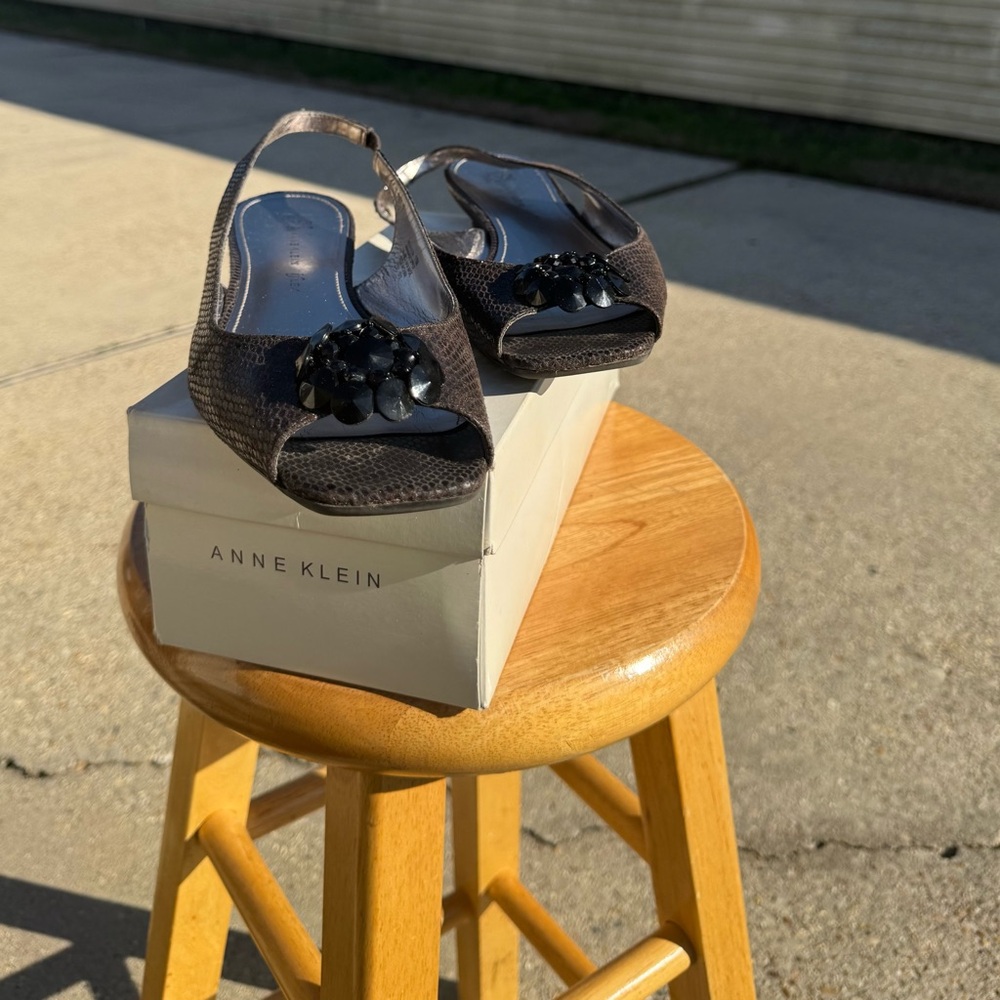 Anne Klein Women's Black Peep-Toe Shoes